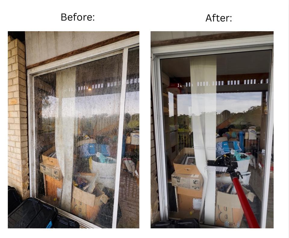 Before and after window cleaning comparison